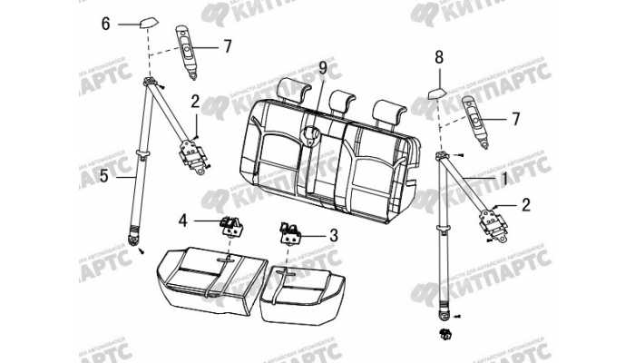 Ремень безопасности задний Great Wall Hover H5